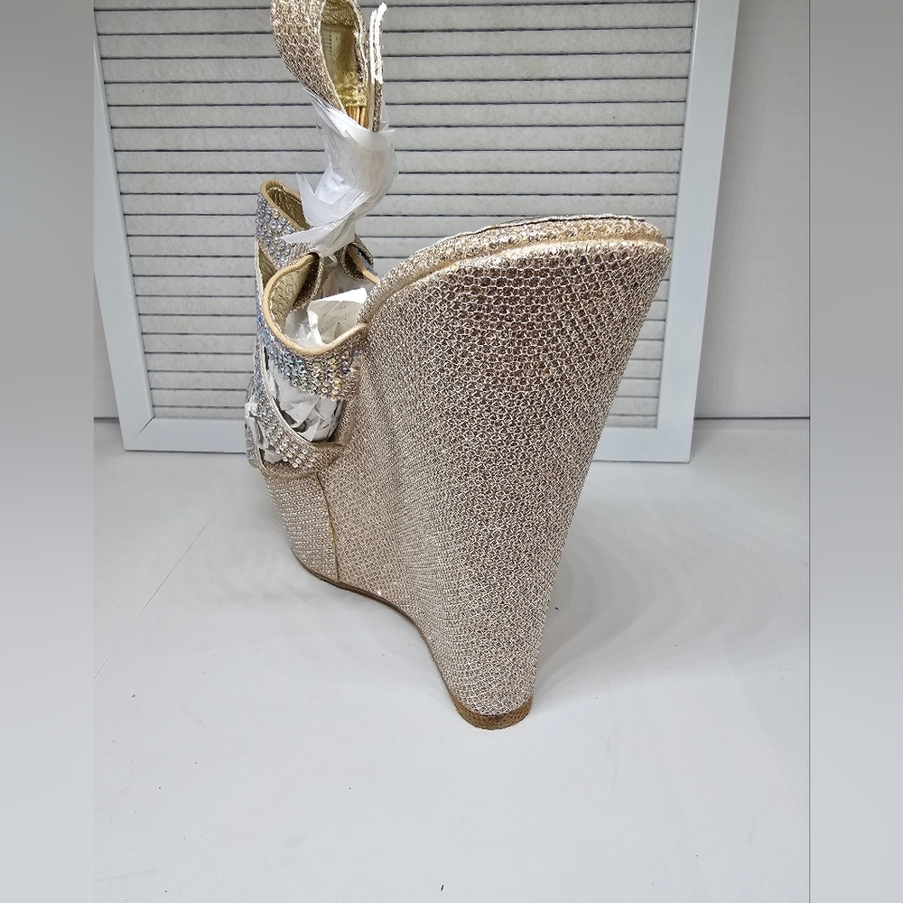 Cathy Din: Dahlia Wedges | Rhinestoned Straps- Blinged Out!!! NWT!! - Picture 8 of 12
